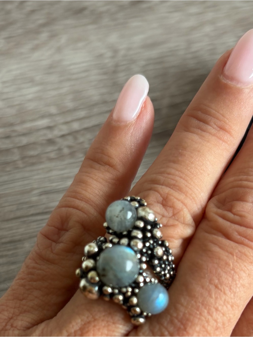 GIOVANNI RASPINI ITALY 925 sterling silver  SUNRISE RING with labridorite